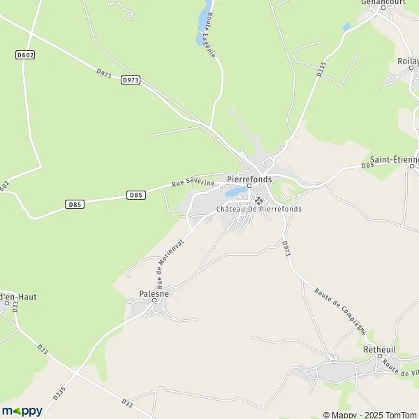 Map Pierrefonds map of Pierrefonds (60350) and practical information