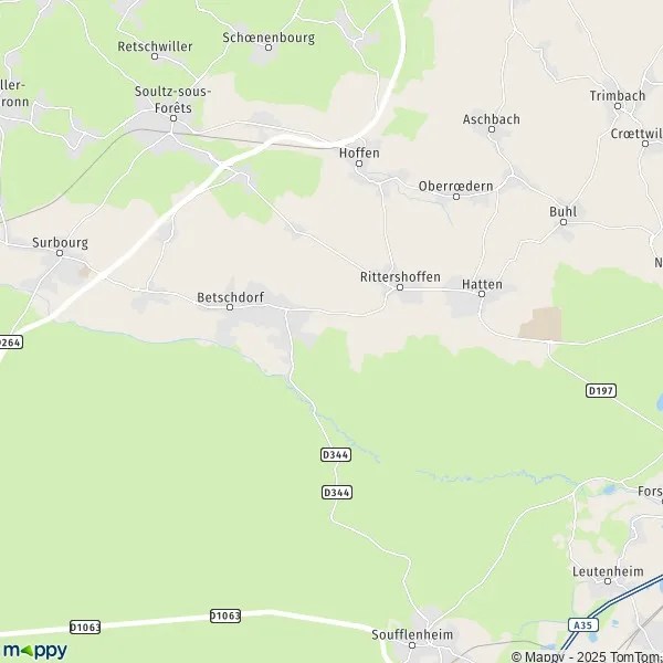 Map Betschdorf: map of Betschdorf (67660) and practical information