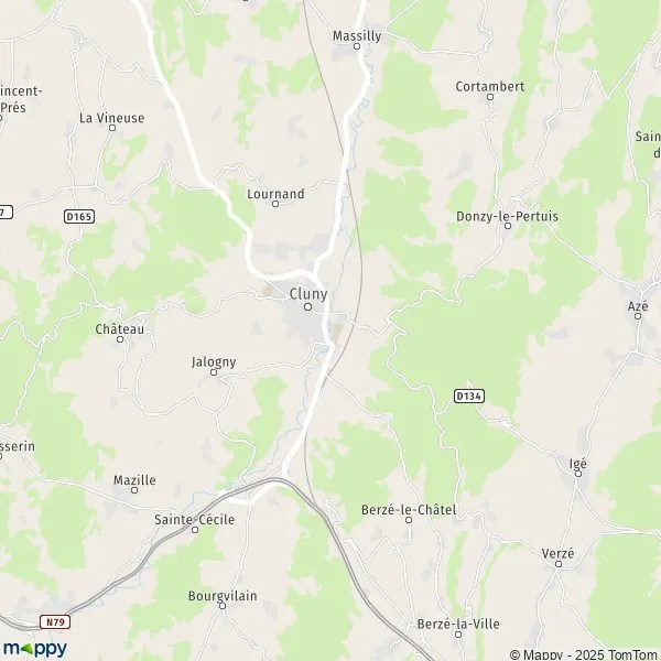 Map Cluny: map of Cluny (71250) and practical information