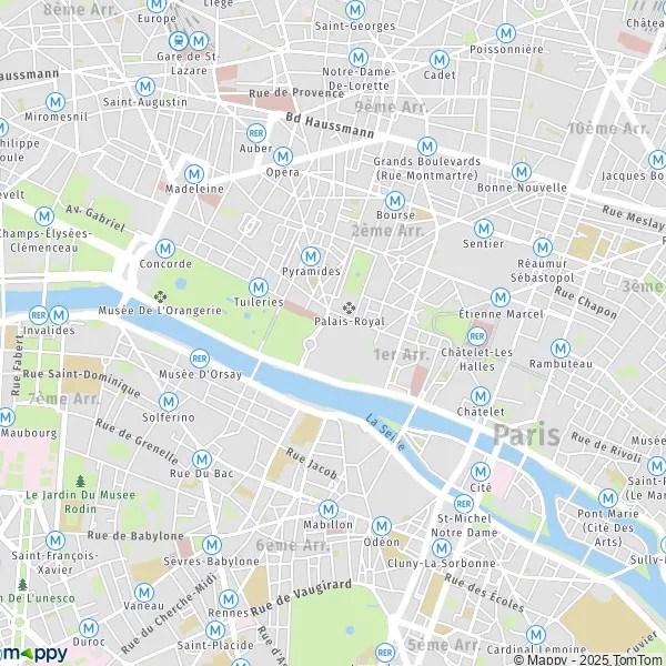 Pain Points Dans Le 1Er Arrondissement De Paris Map 1er Arrondissement Paris map of 1er Arrondissement Paris (75001