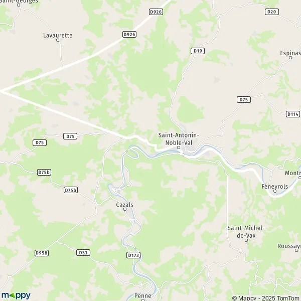 Map SaintAntoninNobleVal map of SaintAntoninNobleVal (82140) and