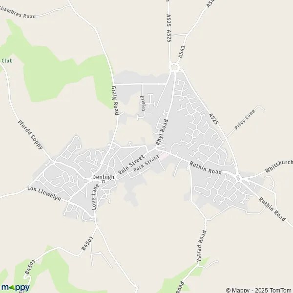 Map Denbigh map of Denbigh (LL16 3) and useful information