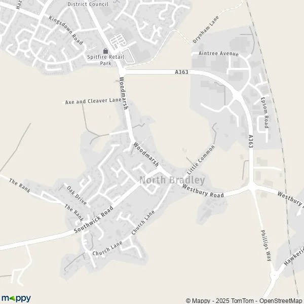 Map North Bradley map of North Bradley (BA14 0) and practical information