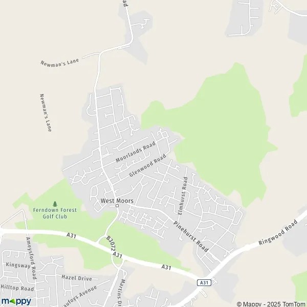 Map West Moors map of West Moors (BH22 0) and practical information