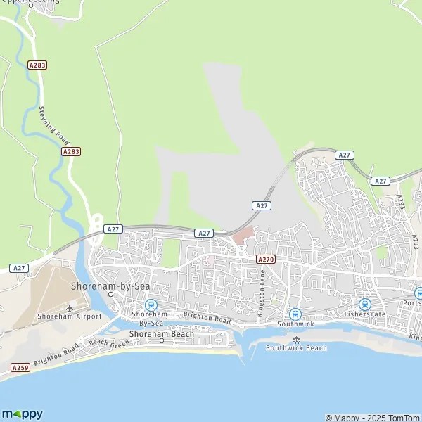 Map ShorehambySea map of ShorehambySea (BN43 5) and practical