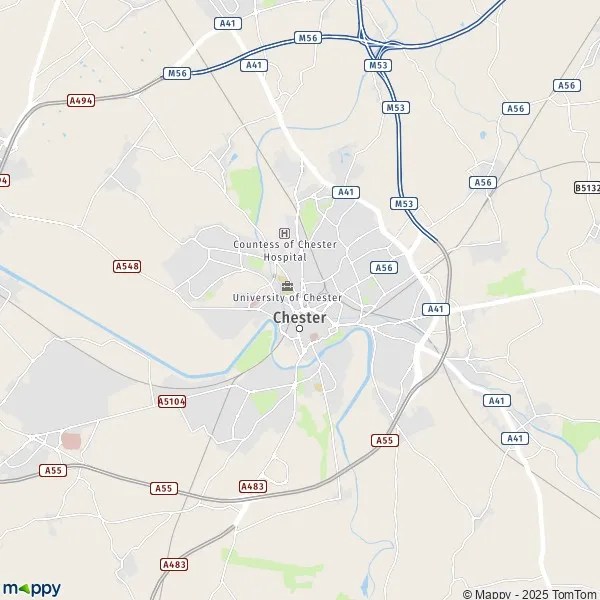 Map Chester map of Chester (CH1 2) and practical information