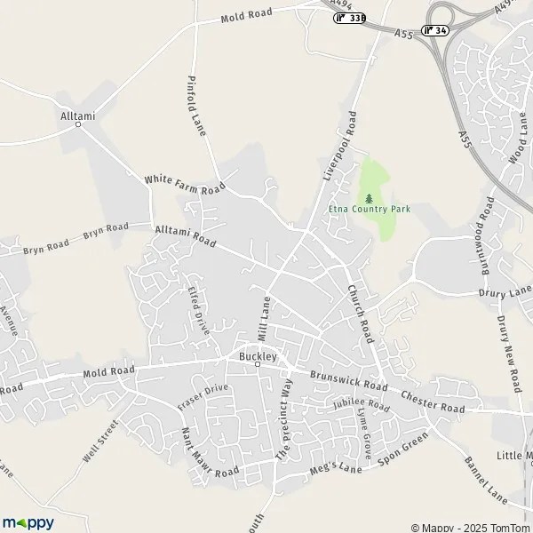 Map Buckley map of Buckley (CH7 3) and practical information