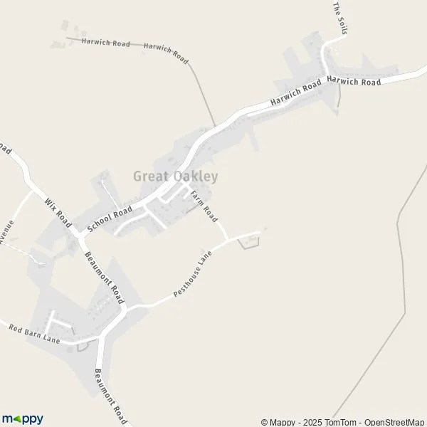 Map Great Oakley map of Great Oakley (CO12 5) and practical information