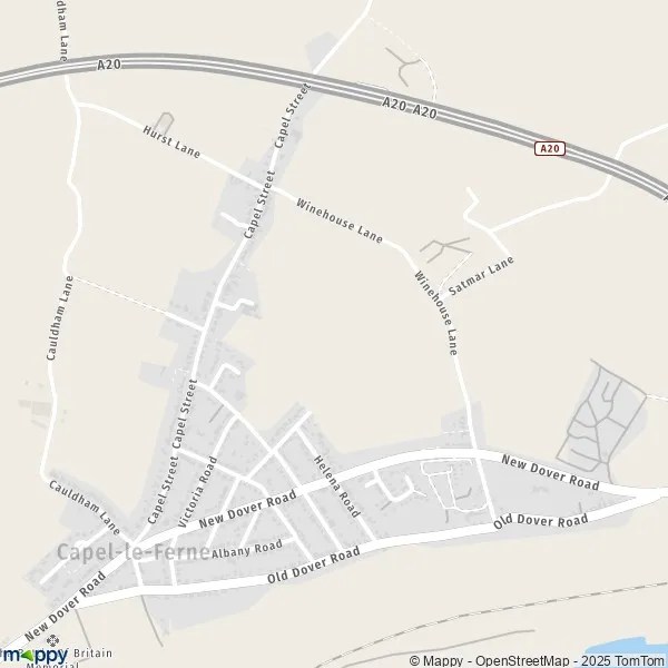 Map CapelleFerne map of CapelleFerne (CT18 7) and practical