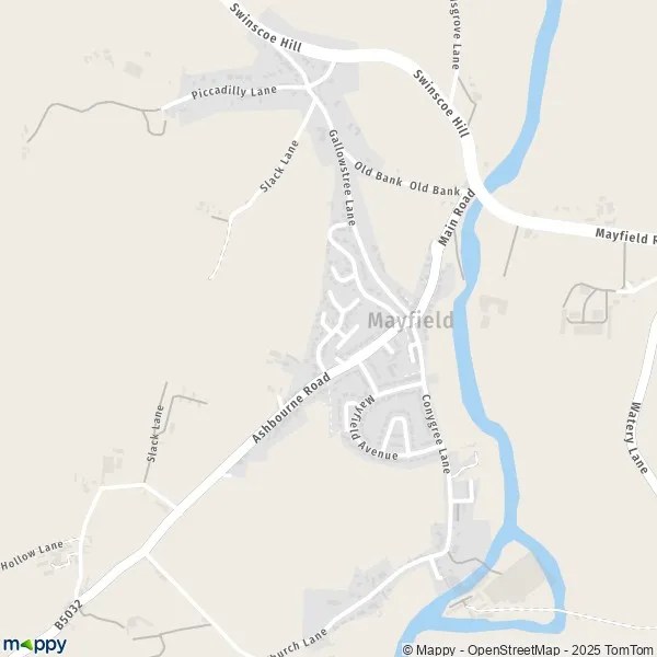 Map Mayfield map of Mayfield (DE6 2) and practical information