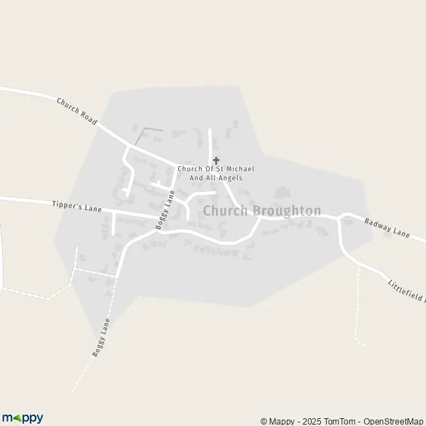 Map Church Broughton map of Church Broughton (DE65 5) and practical