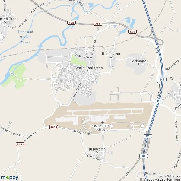 Map Castle Donington map of Castle Donington (DE74 2) and practical