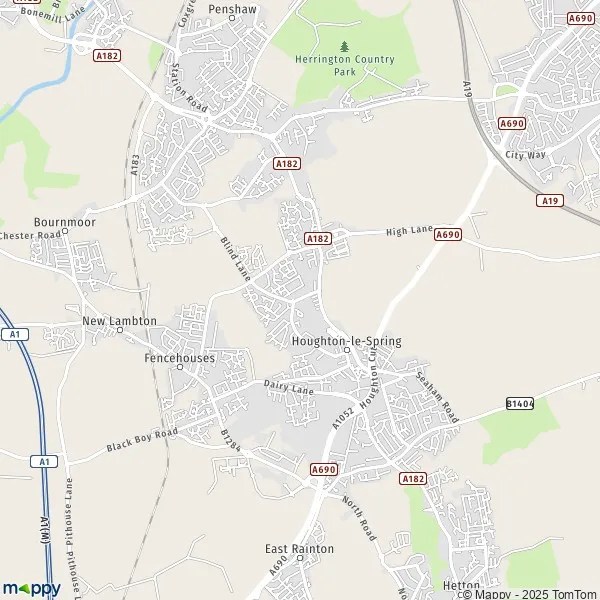 Map HoughtonleSpring map of HoughtonleSpring (DH4 4) and practical