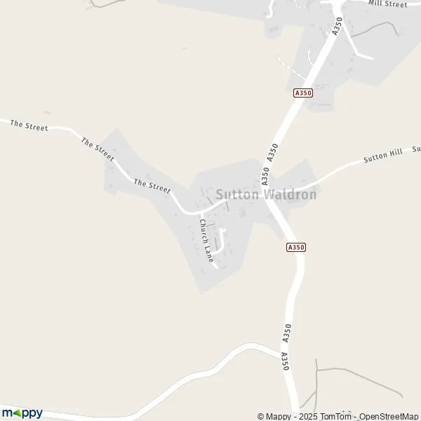 Map Sutton Waldron map of Sutton Waldron (DT11 8) and practical