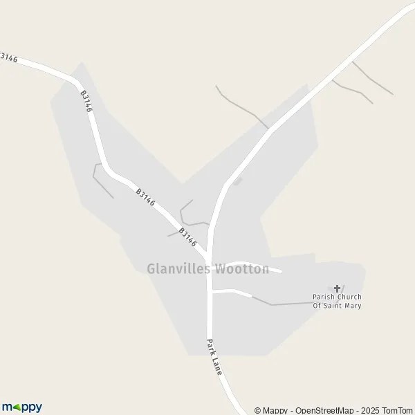 Map Glanvilles Wootton map of Glanvilles Wootton (DT9 5) and practical