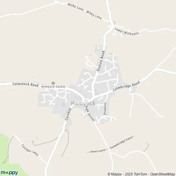 Map Hemyock map of Hemyock (EX15 3) and practical information