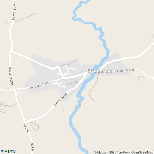 Map Bridgerule map of Bridgerule (EX22 7) and practical information