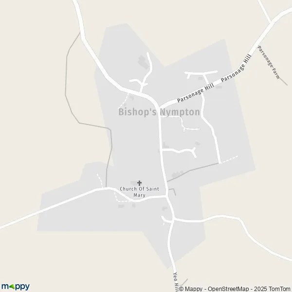 Map Nympton map of Nympton (EX36 4) and practical