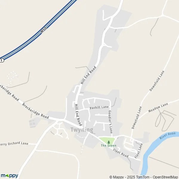 Map Twyning map of Twyning (GL20 6) and practical information