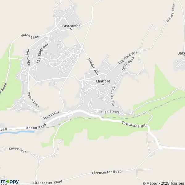 Map Chalford map of Chalford (GL6 8) and practical information