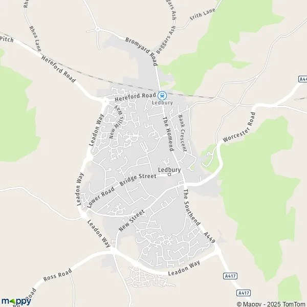 Map Ledbury map of Ledbury (HR8 2) and practical information