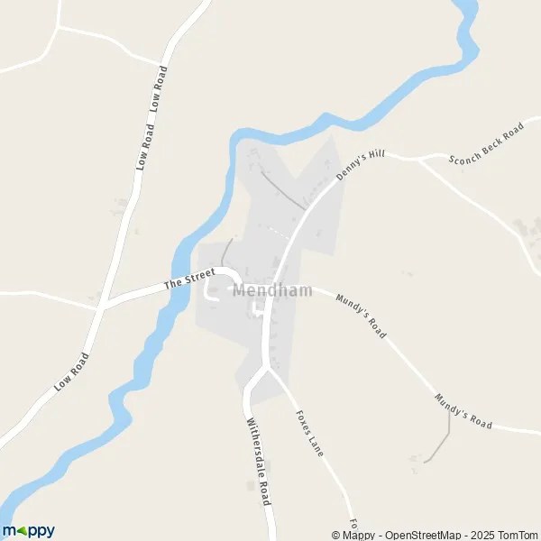 Map Mendham map of Mendham (IP20 0) and practical information