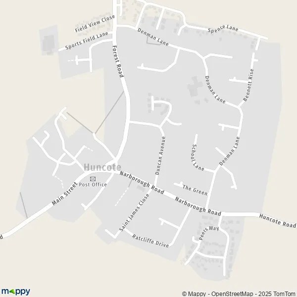 Map Huncote map of Huncote (LE9 3) and practical information