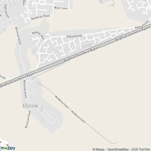 Map Elstow map of Elstow (MK42 9) and practical information