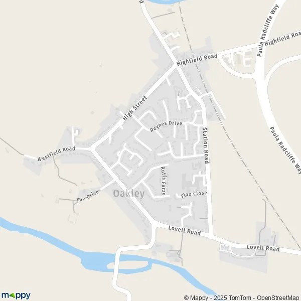 Map Oakley map of Oakley (MK43 7) and practical information