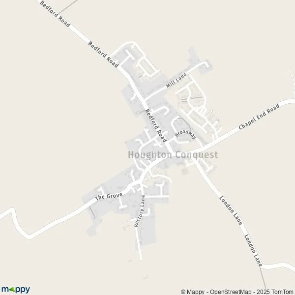 Map Houghton Conquest map of Houghton Conquest (MK45 3) and practical