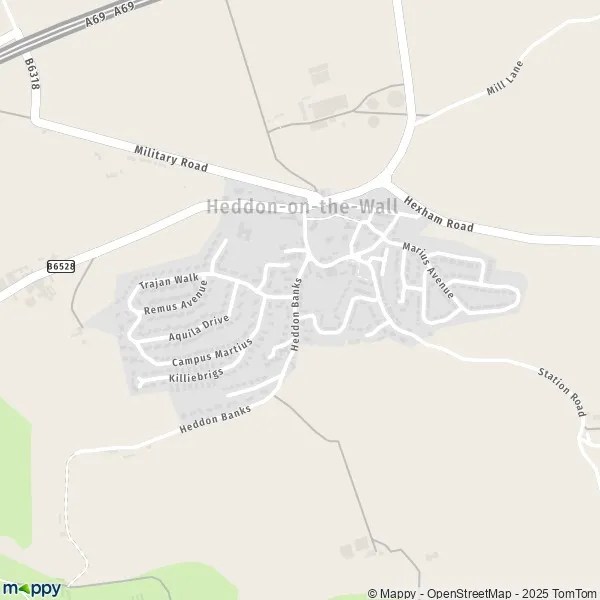 Map HeddonontheWall map of HeddonontheWall (NE15 0) and