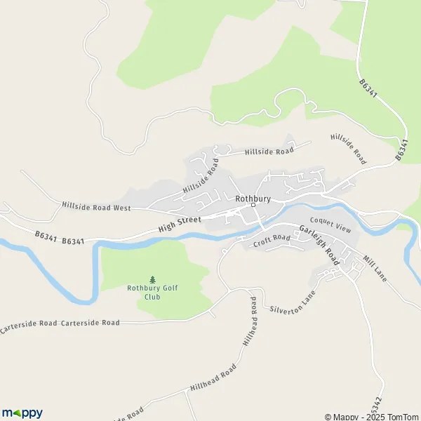 Map Rothbury map of Rothbury (NE65 7) and practical information