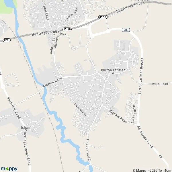 Map Burton Latimer map of Burton Latimer (NN15 5) and practical