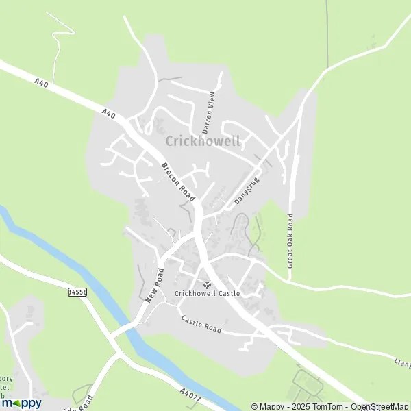 Map Crickhowell map of Crickhowell (NP8 1) and practical information