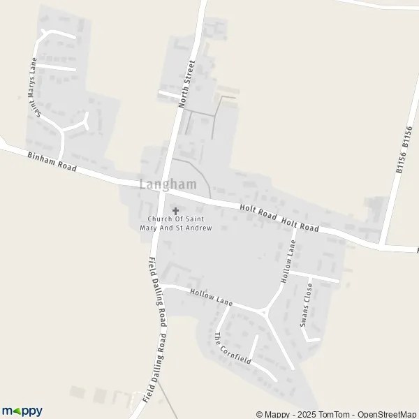 Map Langham map of Langham (NR25 7) and practical information