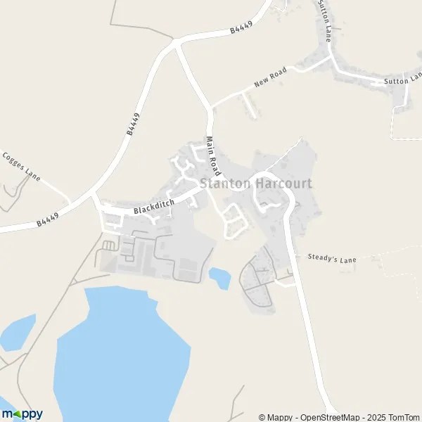 Map Stanton Harcourt map of Stanton Harcourt (OX29 5) and practical