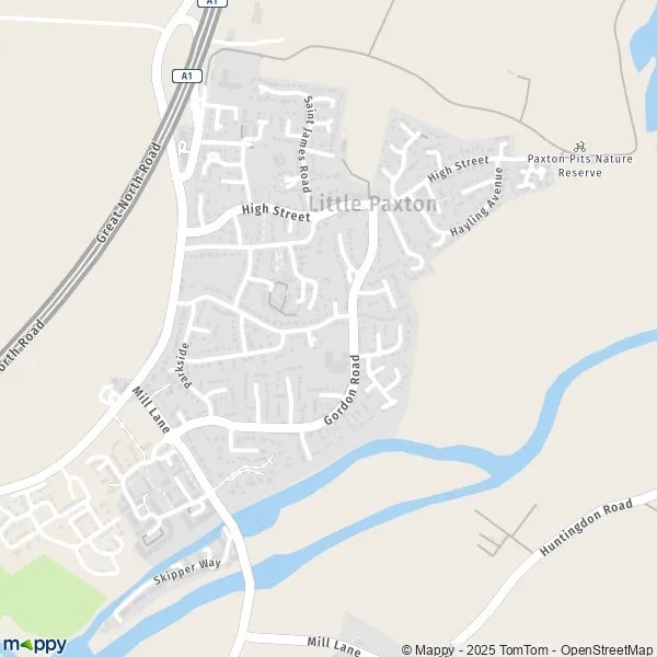 Map Little Paxton map of Little Paxton (PE19 6) and practical information