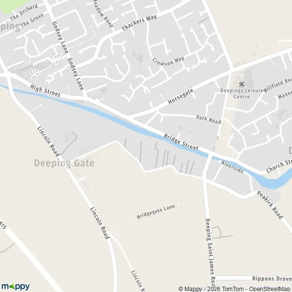 Map Deeping Gate map of Deeping Gate (PE6 9) and practical information