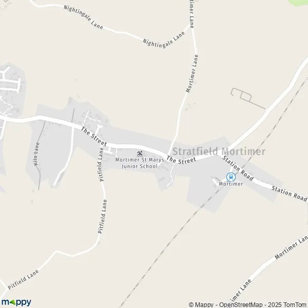 Map Stratfield Mortimer map of Stratfield Mortimer (RG7 3) and