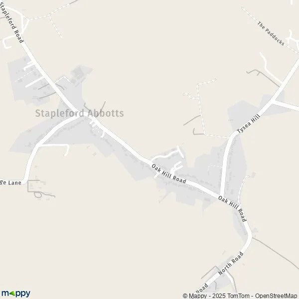 Map Stapleford Abbotts map of Stapleford Abbotts (RM4 1) and practical