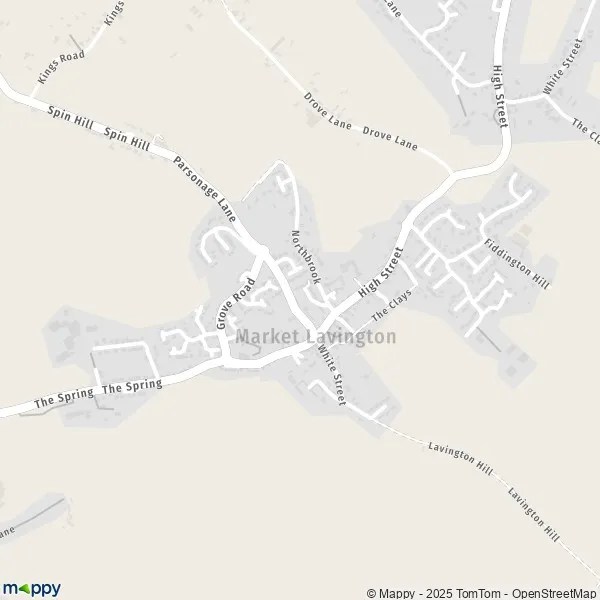 Map Market Lavington map of Market Lavington (SN10 4) and practical