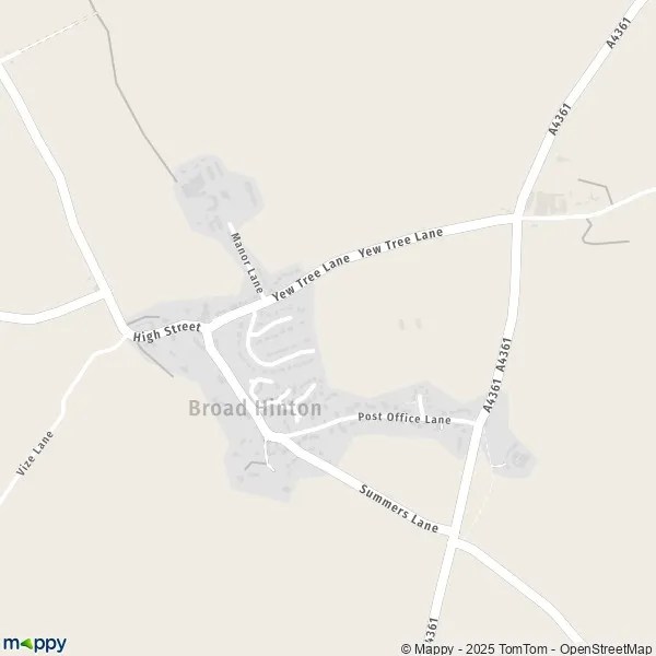 Map Broad Hinton map of Broad Hinton (SN4 9) and practical information