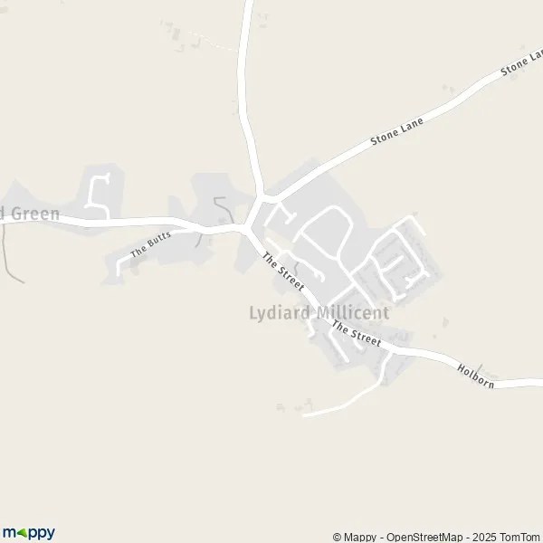 Map Lydiard Millicent map of Lydiard Millicent (SN5 3) and practical