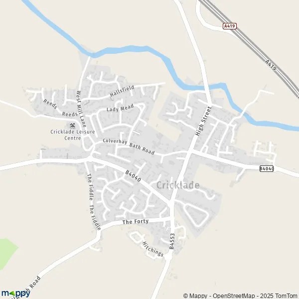 Map Cricklade map of Cricklade (SN6 6) and practical information