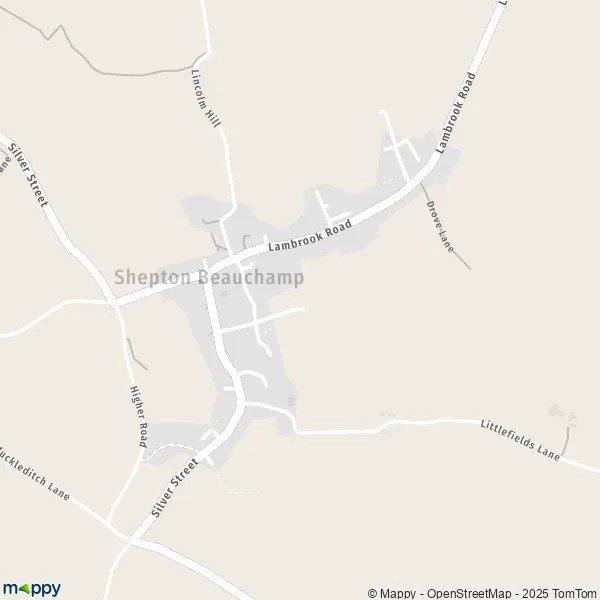 Map Shepton Beauchamp map of Shepton Beauchamp (TA19 0) and practical