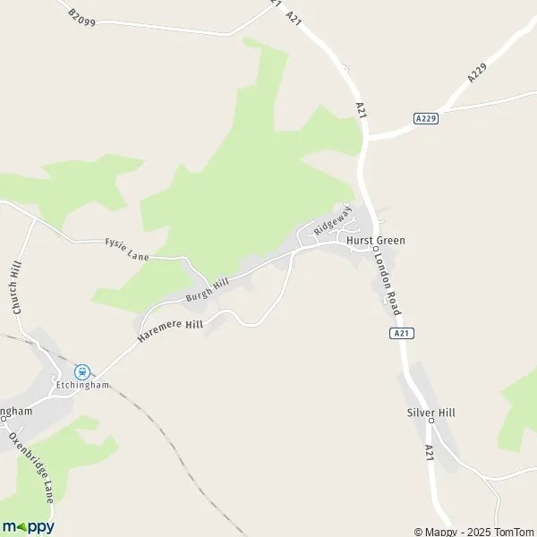 Map Hurst Green map of Hurst Green (TN19 7) and practical information