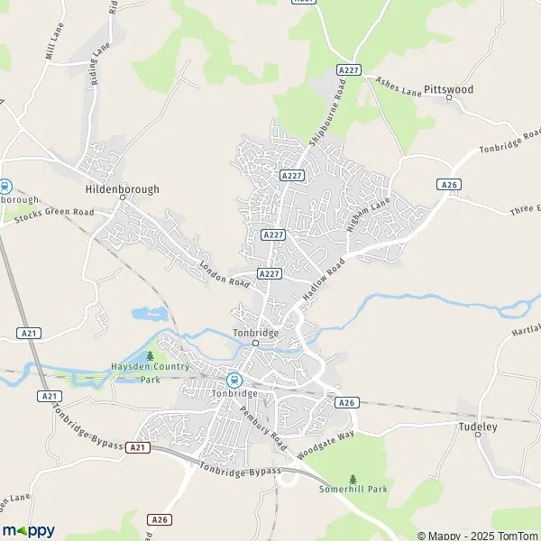 Map Tonbridge map of Tonbridge (TN9 1) and practical information