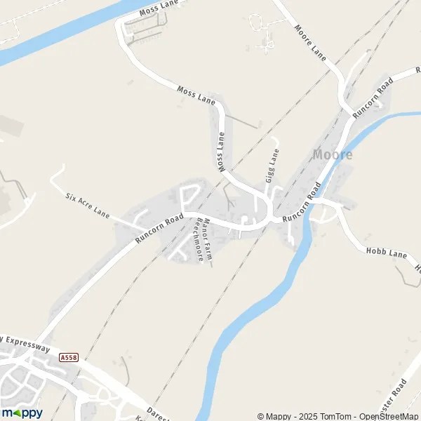 Map Moore map of Moore (WA4 6) and practical information