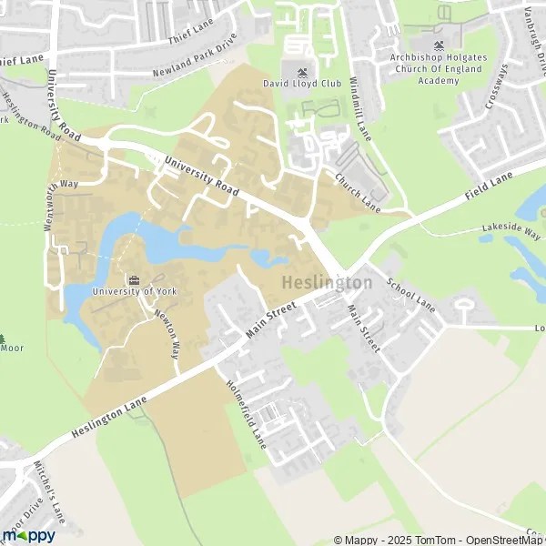 Map Heslington map of Heslington (YO10 5) and practical information