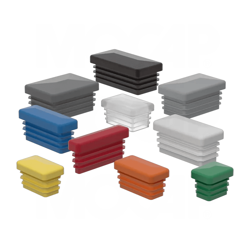 Plugs for Rectangular Tubes with Pyramid Top MOCAP Plastic